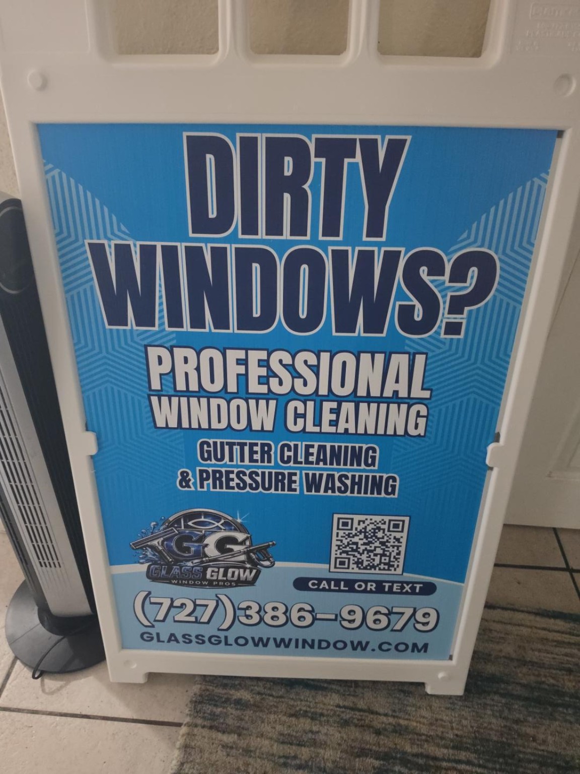 Glass Glow Window Pros service sign