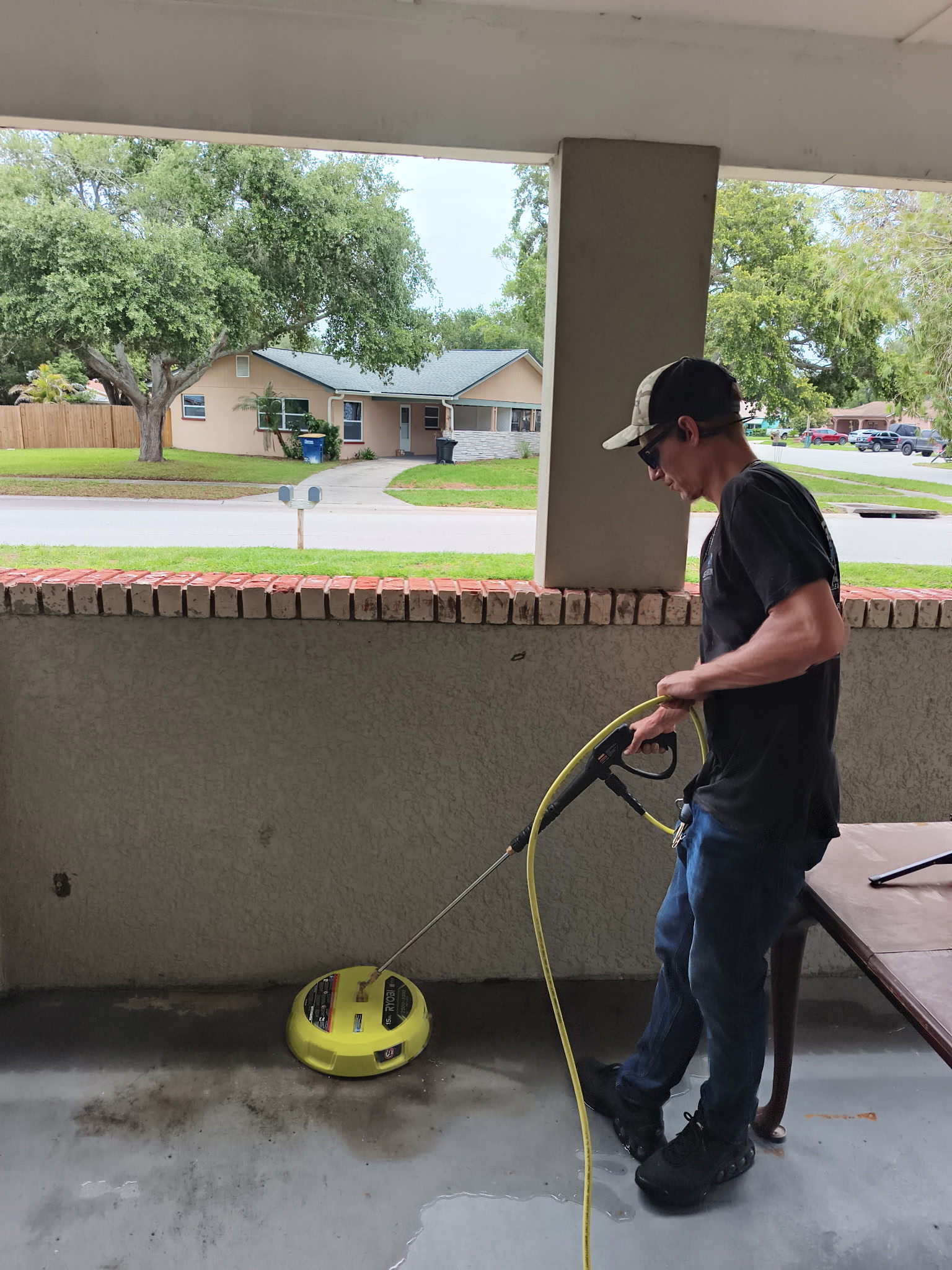 Pressure washing concrete in St. Petersburg, Florida