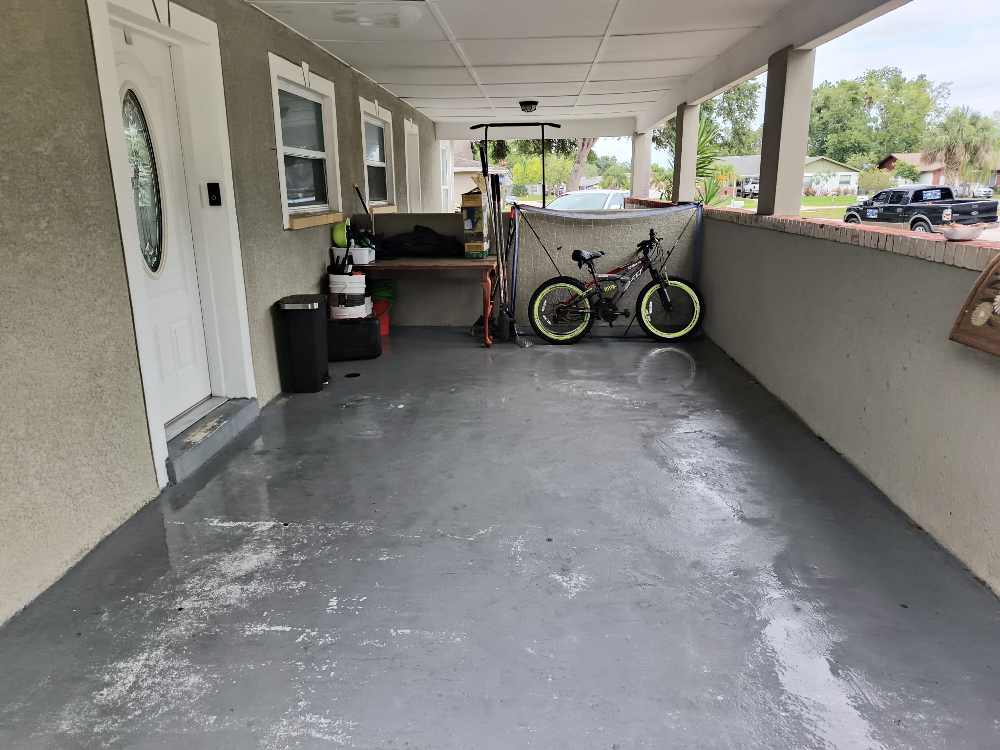 Concrete after pressure washing